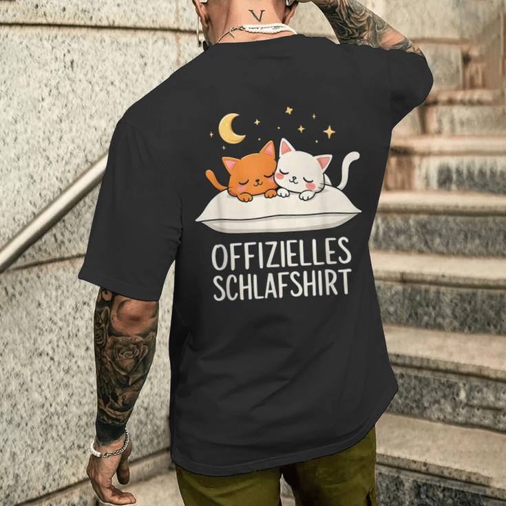 Official Sleep Cat Cat T-Shirt mit Rückendruck Geschenke für Ihn