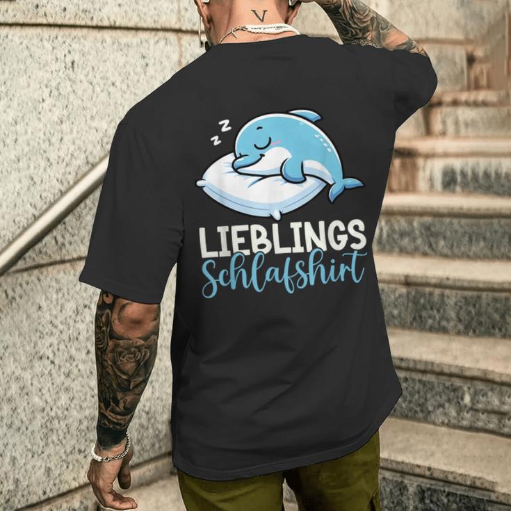 Official Sleep Dolphin Pyjamas Napper T-Shirt mit Rückendruck Geschenke für Ihn