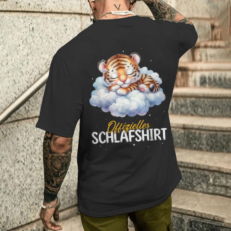 Official Sleep Tiger Nightdress Pyjamas T-Shirt mit Rückendruck Geschenke für Ihn