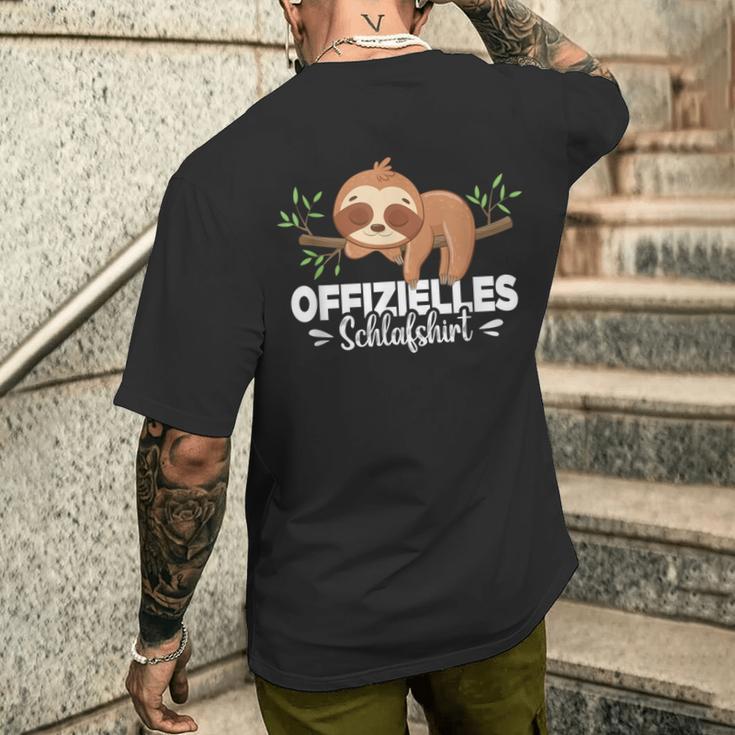 Offizielles Schlaf Faultier S T-Shirt mit Rückendruck Geschenke für Ihn