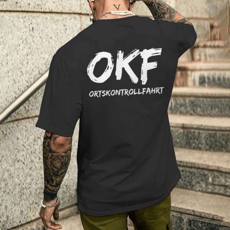 Okf Ortskontrollfahrt Minimalist T-Shirt mit Rückendruck Geschenke für Ihn