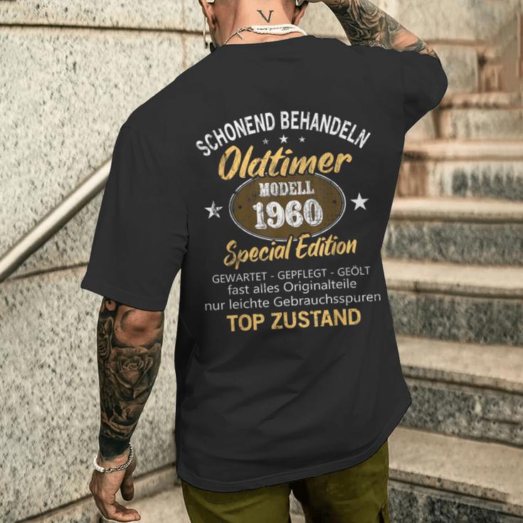 Oldtimer Baujahr 1960 Geborenintage 1960 Birthday S T-Shirt mit Rückendruck Geschenke für Ihn