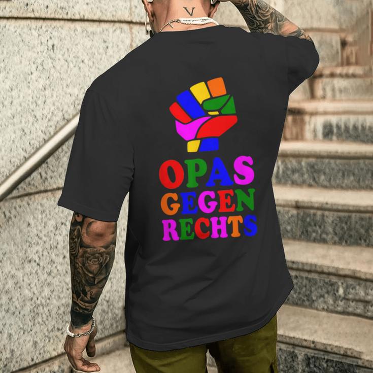 Opas Gegen Rechts T-Shirt mit Rückendruck Geschenke für Ihn