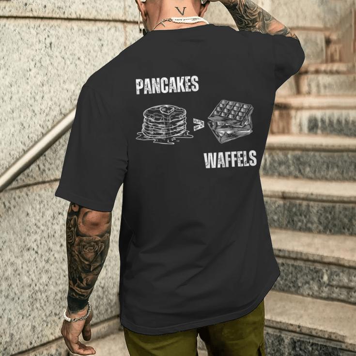 Pancakes Over Waffles T-Shirt mit Rückendruck Geschenke für Ihn