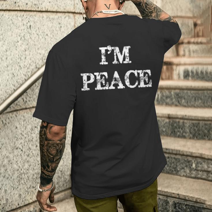 I Come In Peace I'm Peace Couples Matching T-Shirt mit Rückendruck Geschenke für Ihn