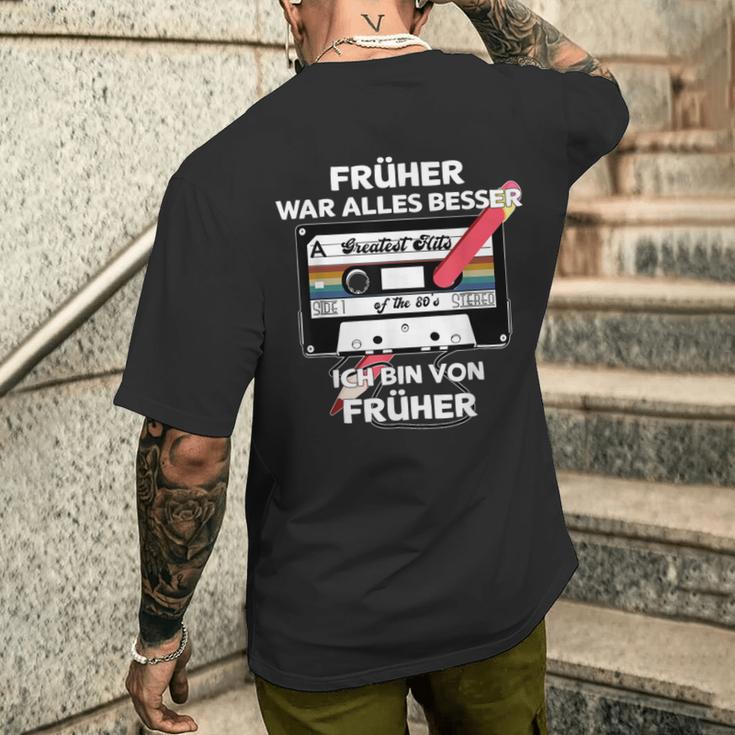 With Pencil Früher War Alles Besser Retro Cassette T-Shirt mit Rückendruck Geschenke für Ihn