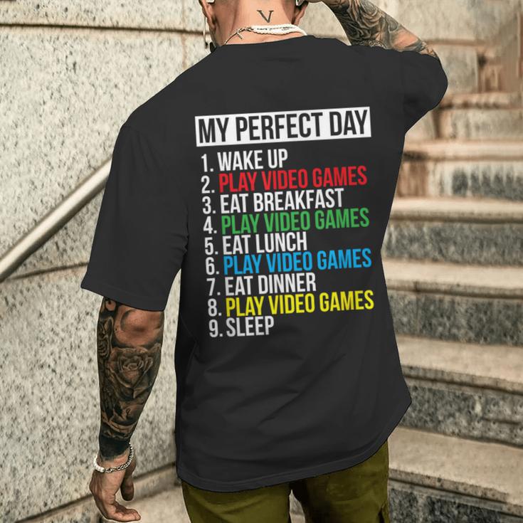 My Perfect Dayideo Games Cool Gamer T-Shirt mit Rückendruck Geschenke für Ihn