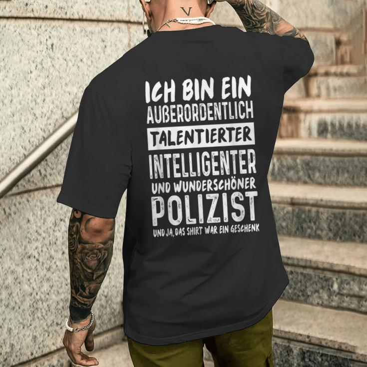 Police Officer Intelligent Beautiful Police T-Shirt mit Rückendruck Geschenke für Ihn