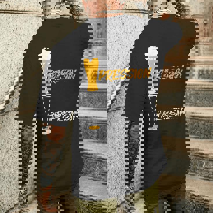 Pression Depression Bière Apéro Fête Bar Nouvel An Cadeau T-shirt imprimé au dos Cadeaux pour lui