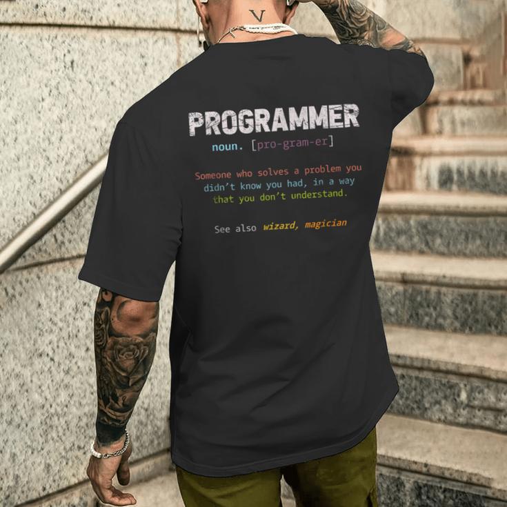 Programmer Definition Computer Skills Programmer S T-Shirt mit Rückendruck Geschenke für Ihn