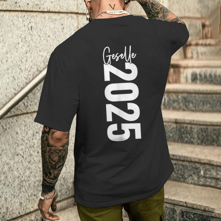 Prüfung Bestanden Geselle Abschluss 2025 Geschenk Schwarz Erwachsene Klein Klassisch Gesellenprüfung Bestanden Geselle 2025 T-Shirt mit Rückendruck Geschenke für Ihn