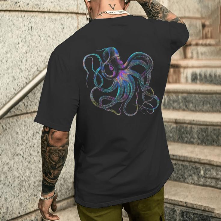 Psychedelic Octopus Octopus T-Shirt mit Rückendruck Geschenke für Ihn