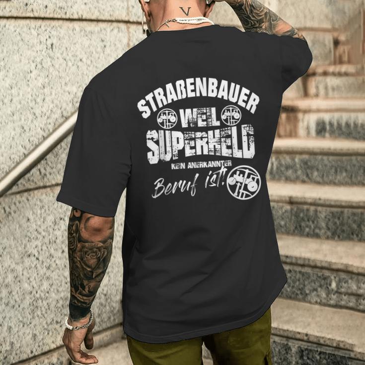 Road Construction Street Builder Guild Craft Work S T-Shirt mit Rückendruck Geschenke für Ihn