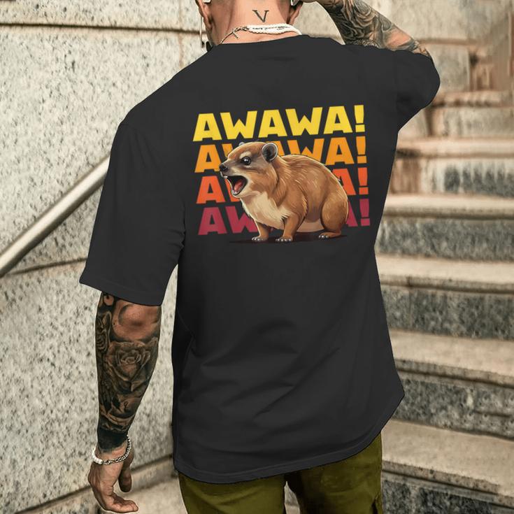 Rock Hyrax Lover Awawa Marmot Dassie T-Shirt mit Rückendruck Geschenke für Ihn