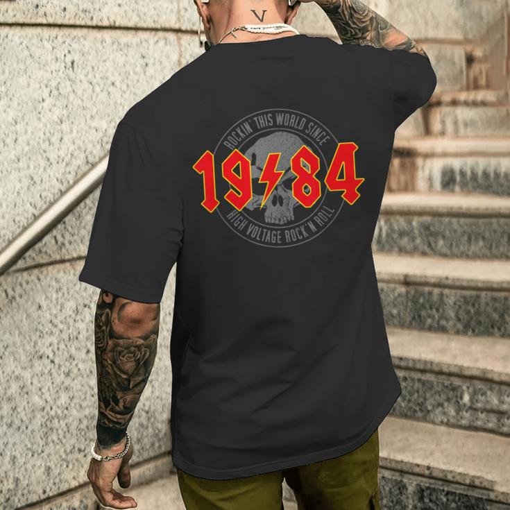 Rock And Roll Heavy Metal 1984Intage Birthday T-Shirt mit Rückendruck Geschenke für Ihn