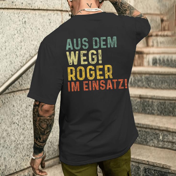 Roger Lustiger Spruch Nameorname T-Shirt mit Rückendruck Geschenke für Ihn