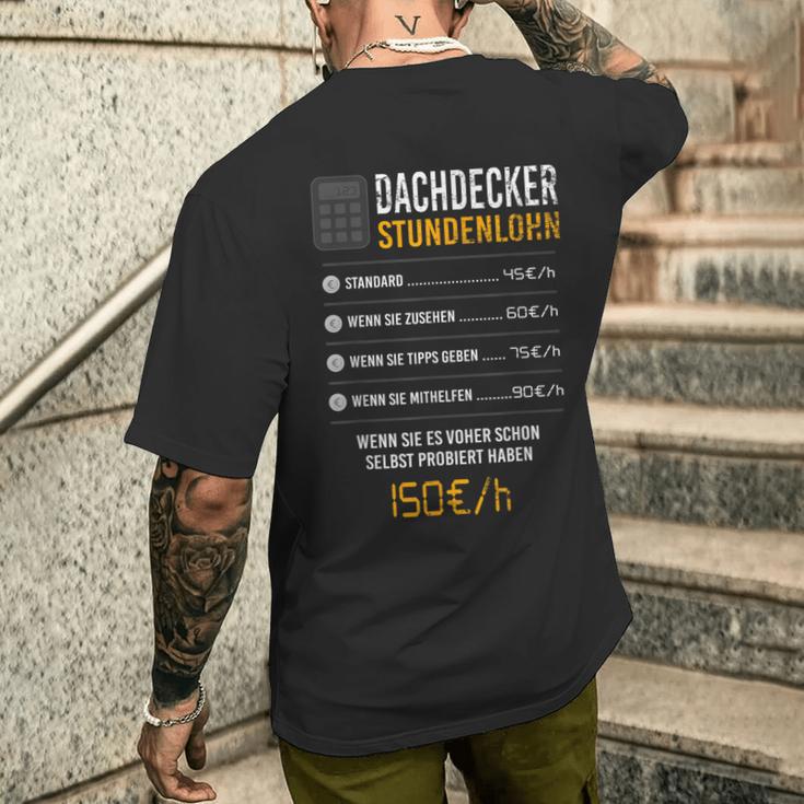 Roofer Hourly Wage T-Shirt mit Rückendruck Geschenke für Ihn