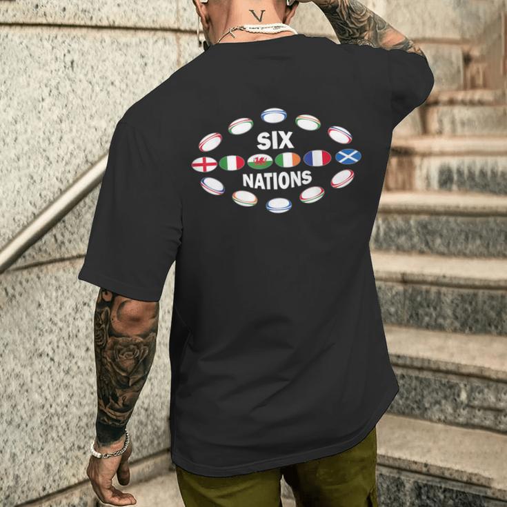 Rugby Six Nations T-Shirt mit Rückendruck Geschenke für Ihn