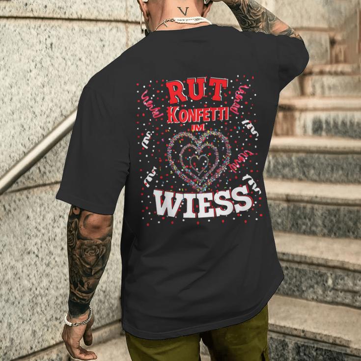 Rut Wiess Carnival Costume Cologne Red Confetti In Heart T-Shirt mit Rückendruck Geschenke für Ihn