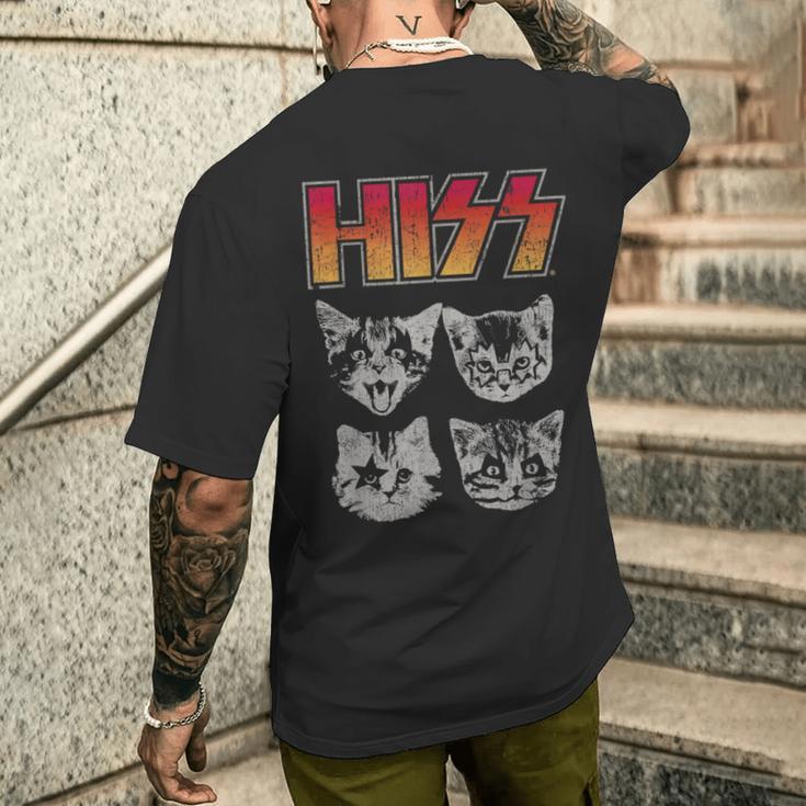 Hiss Cat Cats Kitten Rock Music Cat Lovers Hiss T-Shirt mit Rückendruck Geschenke für Ihn