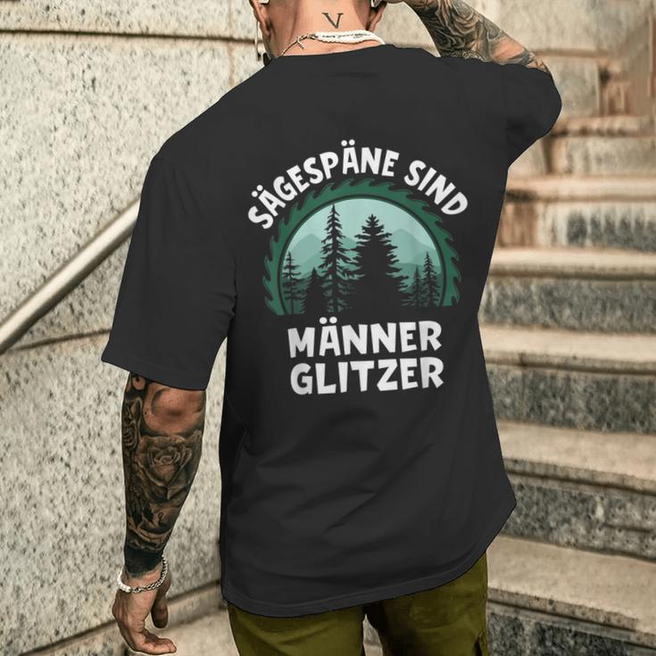 Sägespäne Sind Glitter T-Shirt mit Rückendruck Geschenke für Ihn