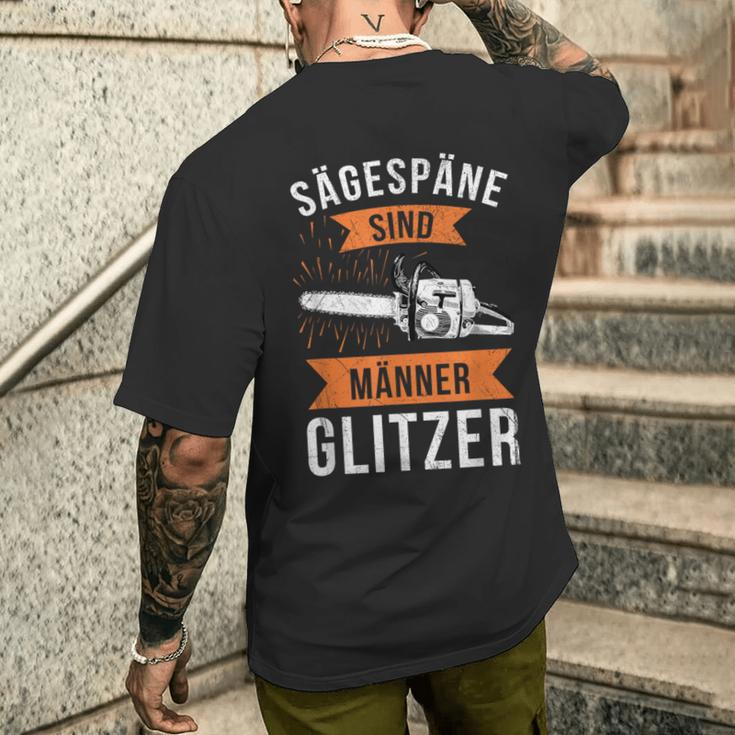 Sägespäne Sind Männerglitzer Lumberjack Forestry T-Shirt mit Rückendruck Geschenke für Ihn