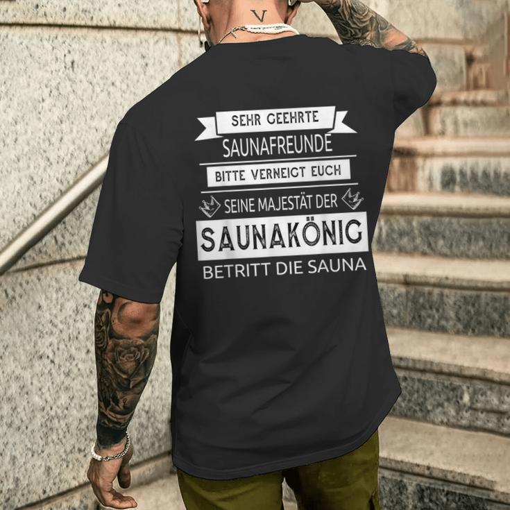 Sauna King Seine Majestät Saying Sayings T-Shirt mit Rückendruck Geschenke für Ihn