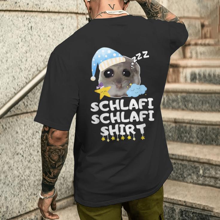 Schlafi Schlafi Sad Hamster Cute Hamstie T-Shirt mit Rückendruck Geschenke für Ihn