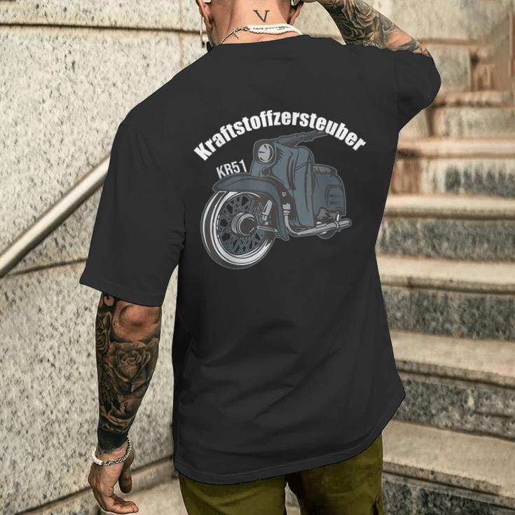 Schwalbe Kr51 Simson Moped Ddr Fuel Distributor Gray S T-Shirt mit Rückendruck Geschenke für Ihn