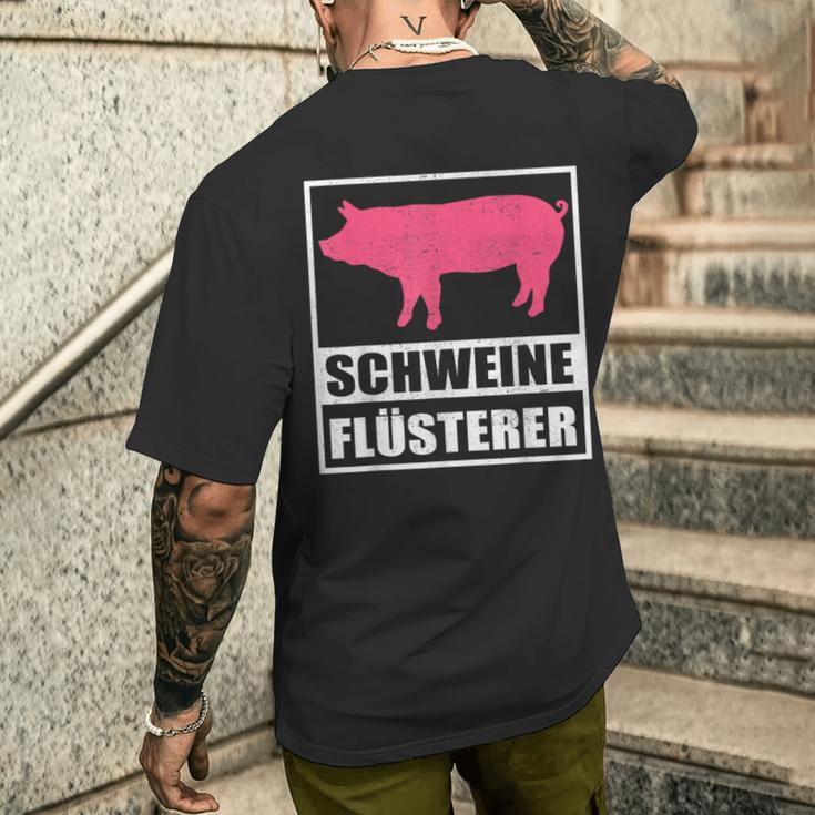 Schweine Flusterer Schweinebauer T-Shirt mit Rückendruck Geschenke für Ihn