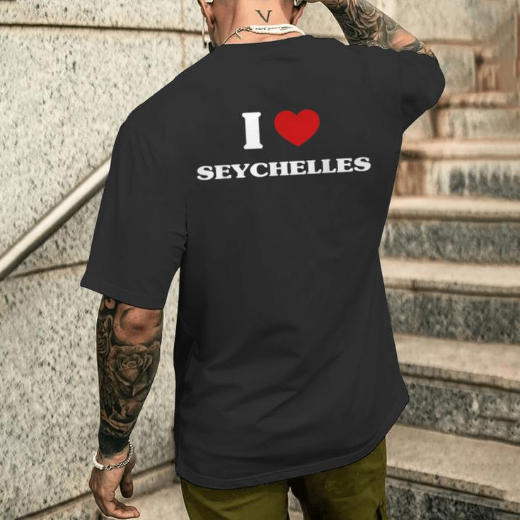 Seychellen I Heart Seychellen Souvenir I Love Seychellen T-Shirt mit Rückendruck Geschenke für Ihn