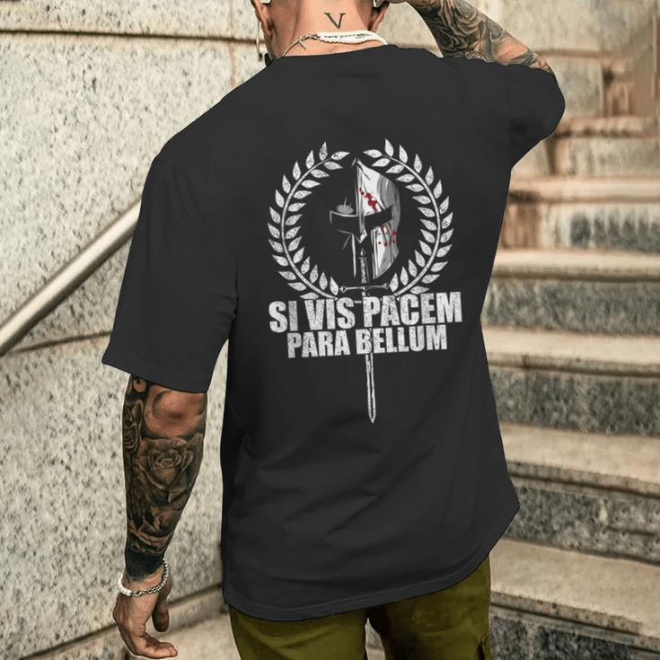 Siis Pacem Para Bellum Latin Wisdom Proverb T-Shirt mit Rückendruck Geschenke für Ihn