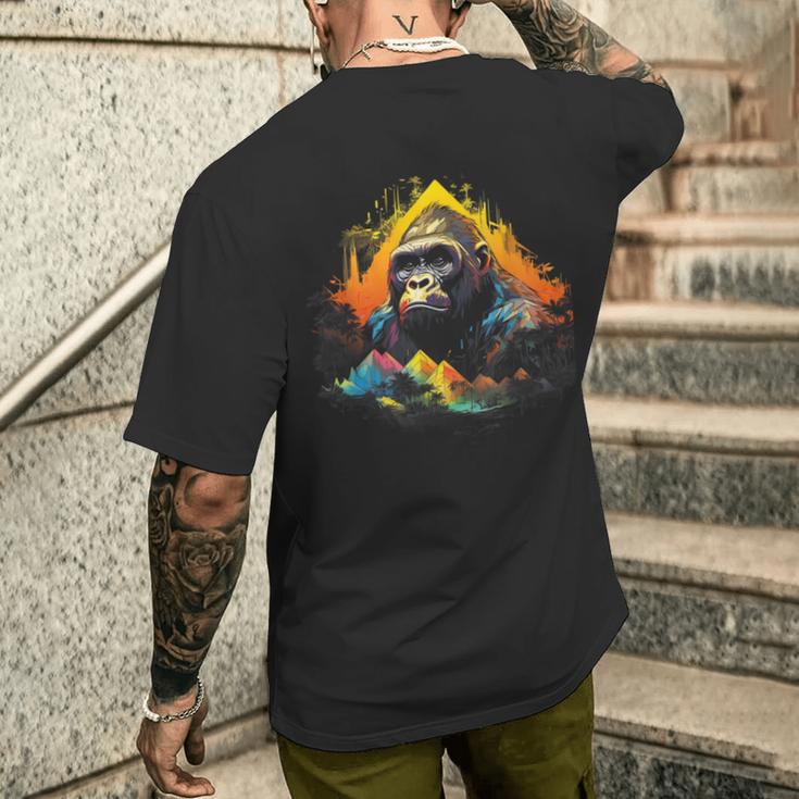 Silverback Gorilla Monkey Animal T-Shirt mit Rückendruck Geschenke für Ihn