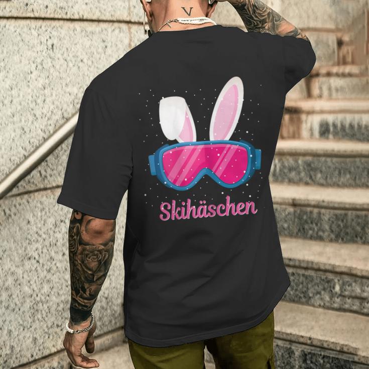 Skihaserl Ski Skihäschen Apres Ski Skiing T-Shirt mit Rückendruck Geschenke für Ihn