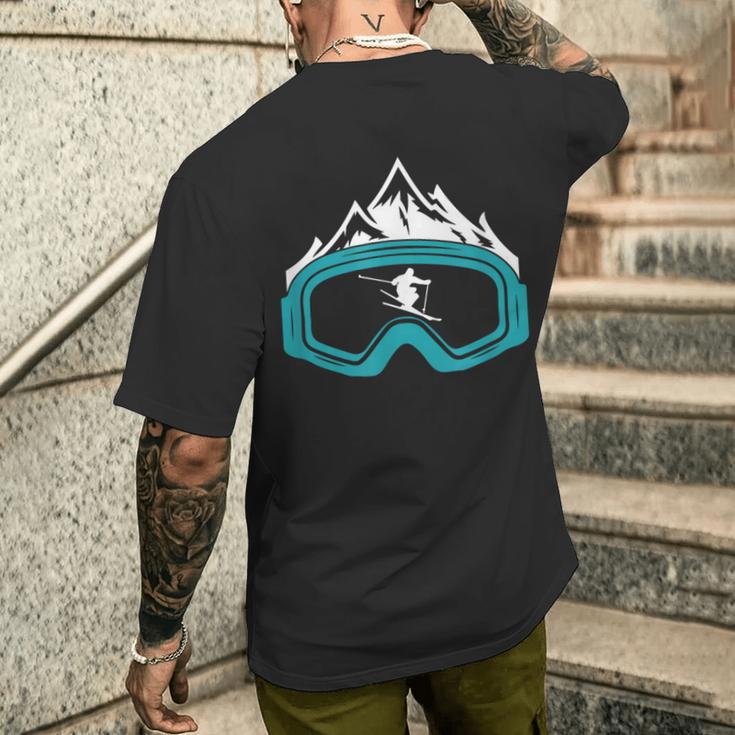 Skiing Winter Sports Apres-Ski T-Shirt mit Rückendruck Geschenke für Ihn