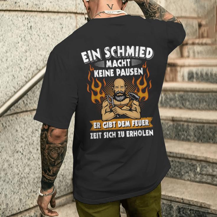 Smith Forged Apron Anvil Saying Man Fun T-Shirt mit Rückendruck Geschenke für Ihn