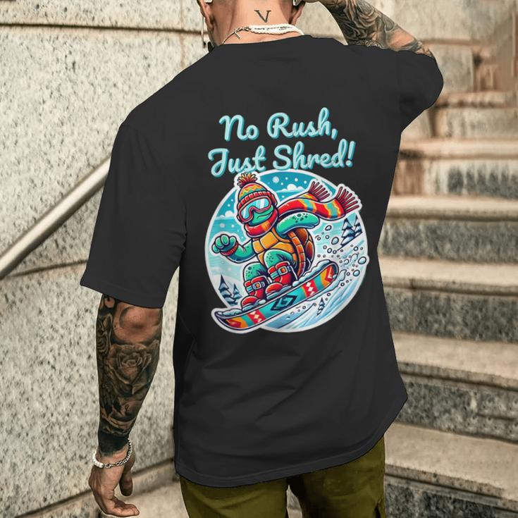 Snowboard Turtle Snowboard Winter Turtle T-Shirt mit Rückendruck Geschenke für Ihn