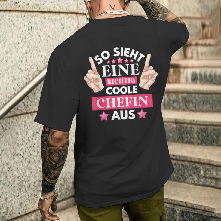 So Ssieht Eine Coole Chefin Aus S T-Shirt mit Rückendruck Geschenke für Ihn