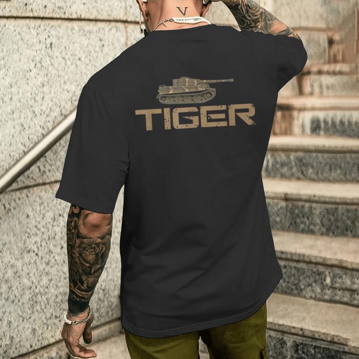 Soldiers Armed Forces In Uniform Camouflage Tiger Tank T-Shirt mit Rückendruck Geschenke für Ihn