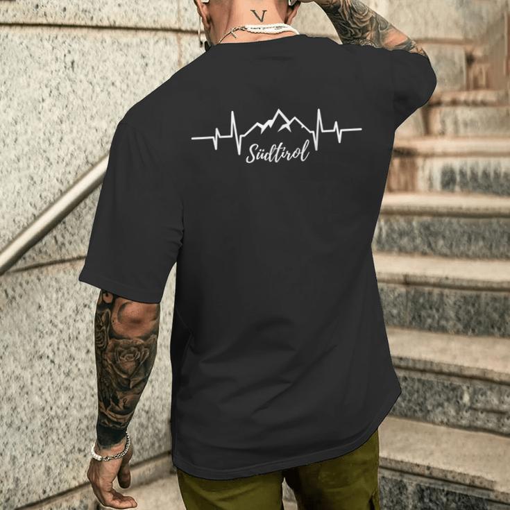 South Tyrol Mountains Heartbeat For Alps Lovers T-Shirt mit Rückendruck Geschenke für Ihn