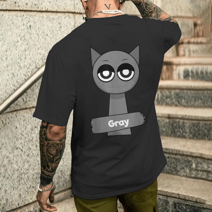 Sprunki Grey T-Shirt mit Rückendruck Geschenke für Ihn