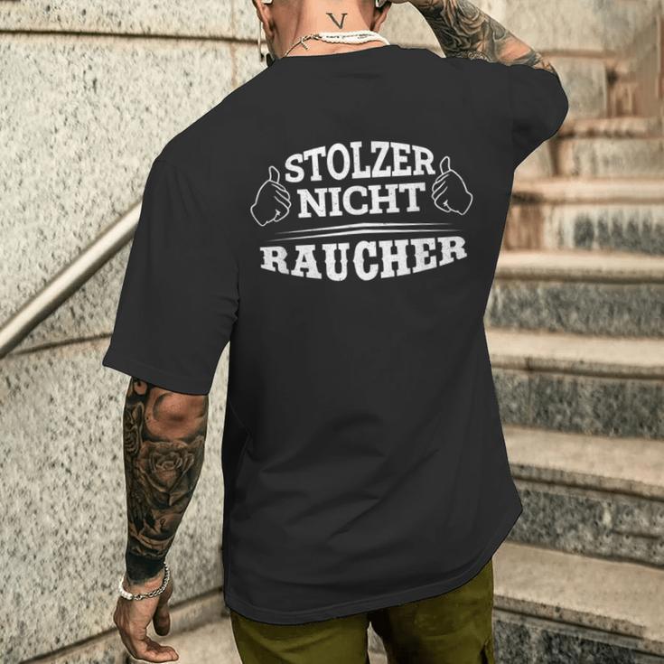 Stolzer Nichsmoker Quit Smoking Cigarette T-Shirt mit Rückendruck Geschenke für Ihn