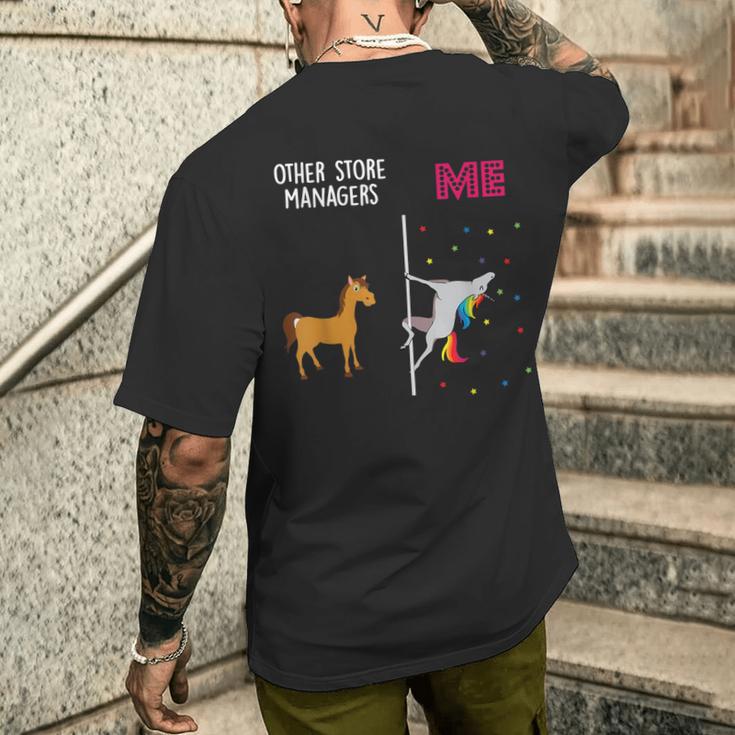 Store Manager Unicorn Others You T-Shirt mit Rückendruck Geschenke für Ihn