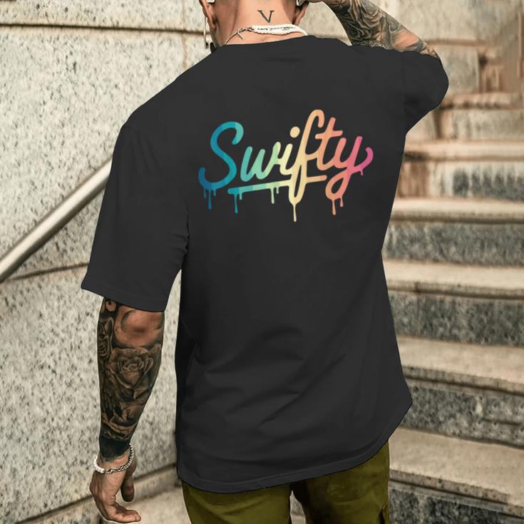 Swifty Fan Merchandise Ns Colourful Taylor Outfit Drip T-Shirt mit Rückendruck Geschenke für Ihn