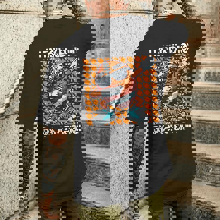 I Tackled 100 Days Of School Football 100 Days Of School Men's T-shirt Back Print Gifts for Him I Tackled 100 Days Of School Football 100 Days Of School Men's T-shirt Back Print Gifts for Him