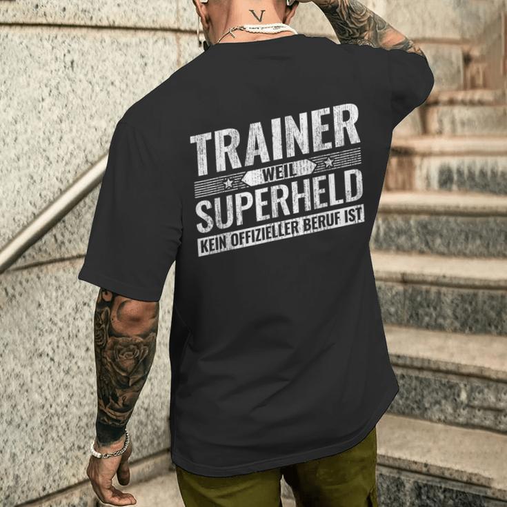 Top Trainer Hero Training Football Trainer T-Shirt mit Rückendruck Geschenke für Ihn