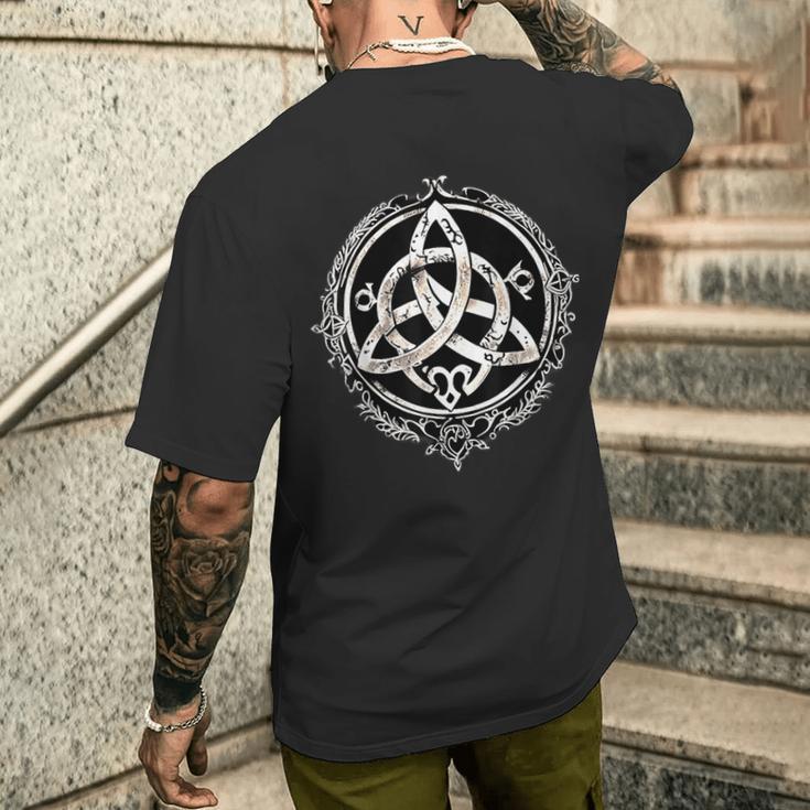 Triskele Triskel Triquetra Celtic Protective Rune T-Shirt mit Rückendruck Geschenke für Ihn