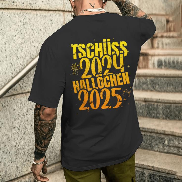 Tschüss 2024 Hallöchen 2025 New Year's Eve New Year Holidays T-Shirt mit Rückendruck Geschenke für Ihn