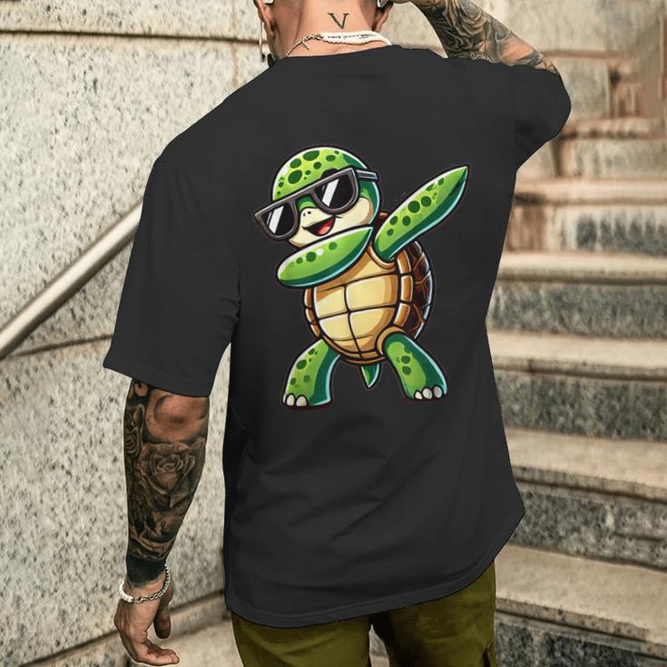 Turtle Dabbing Turtle With Toad Motif T-Shirt mit Rückendruck Geschenke für Ihn