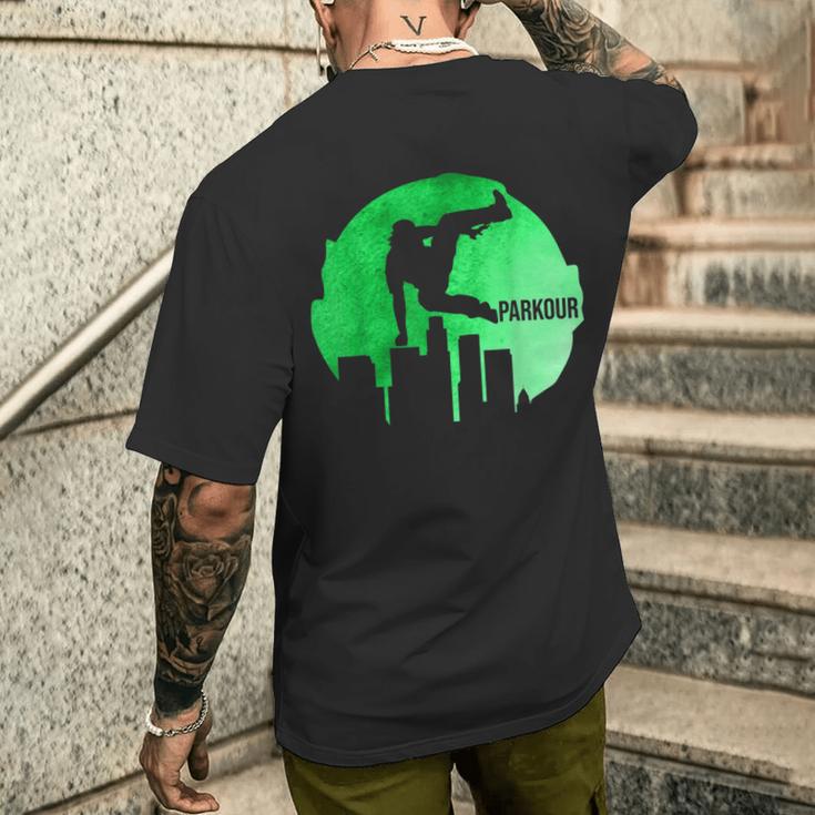 Urbanes Traceurs Parcour Pakour Free Running Motif T-Shirt mit Rückendruck Geschenke für Ihn